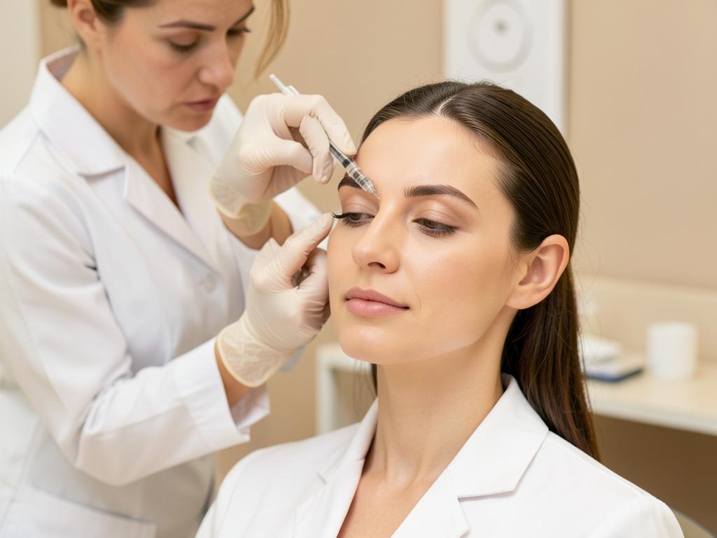 Aplicação de toxina botulínica em consultório de estética